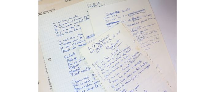 VIAN : Trois manuscrits autographes complets de la chanson de Boris Vian intitulée 