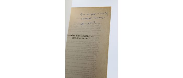 VIDAL-NAQUET : La démocratie grecque vue d'ailleurs - Signed book, First edition - Edition-Originale.com