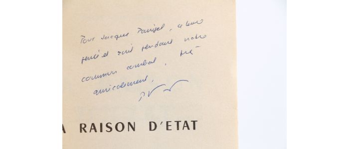 VIDAL-NAQUET : La Raison d'Etat - Signed book, First edition - Edition-Originale.com