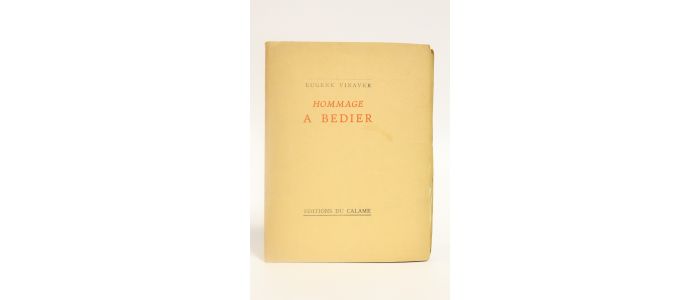VINAVER : Hommage à Bédier - Edition Originale - Edition-Originale.com