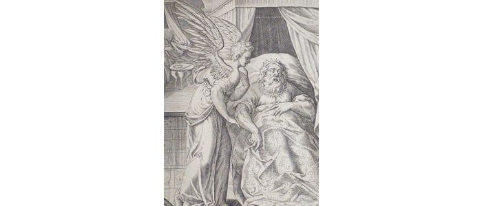 Angelus in somnis alia discedere terra Iussit, ad herodis nec remeare domum. (Math. 2.12). Gravure originale du XVIIe siècle - First edition - Edition-Originale.com