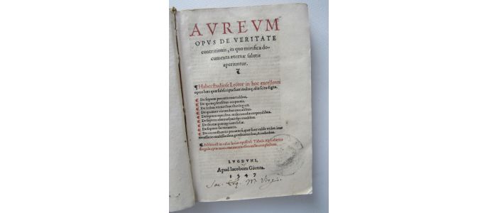 VIVALDI : Aureum opus de veritate contrionis, in quo mirifica documenta aeterna aperientur - First edition - Edition-Originale.com
