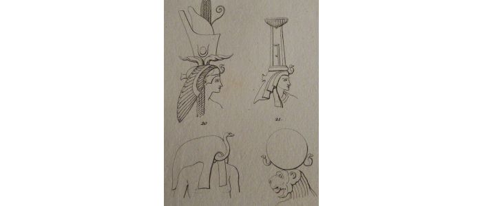 Voyage dans la Basse et Haute Egypte : Coiffures hiéroglyphiques. Vases dessinés d'après des bas-reliefs égyptiens. (Planche 115).<br /> - First edition - Edition-Originale.com