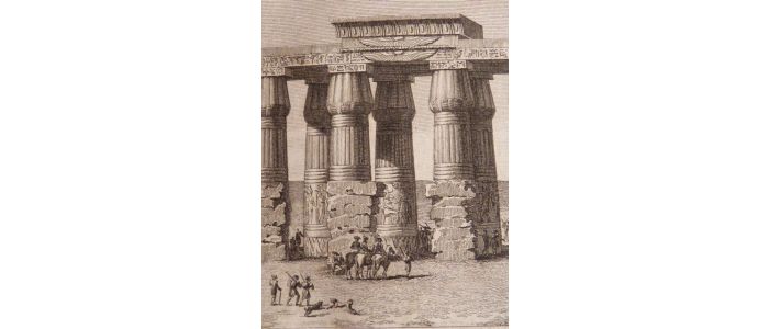Voyage dans la Basse et Haute Egypte : Ruines du temple d'Hermopolis / Tombeau égyptien à Lycopolis / Plan du tombeau. (Planche 33).<br /> - Erste Ausgabe - Edition-Originale.com