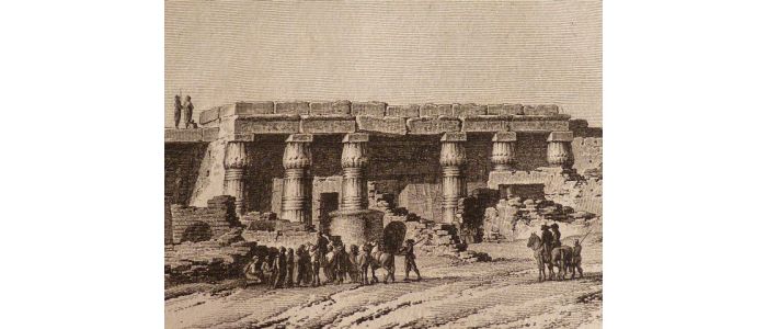Voyage dans la Basse et Haute Egypte : Temple Monolythe. Vue d'un temple de Thèbes à Kournou. (Planche 41).<br /> - First edition - Edition-Originale.com