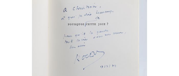 VRIGNY : Pourquoi cette joie ? - Signiert, Erste Ausgabe - Edition-Originale.com