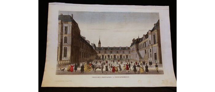 Vue d'optique - Cour des Fontaines à Fontainebleau - Erste Ausgabe - Edition-Originale.com