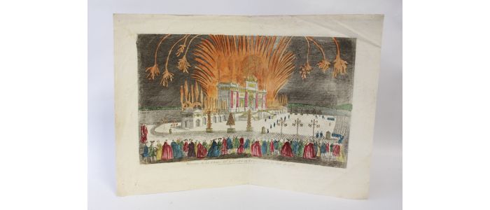 Vue d'optique - Décoration du feu d'artifice tiré à Londres en réjouissance de la paix en 1763 - Prima edizione - Edition-Originale.com