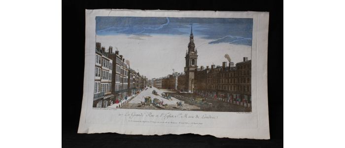 Vue d'optique - La grande rue et l'église Ste Marie de Londres.  - Prima edizione - Edition-Originale.com