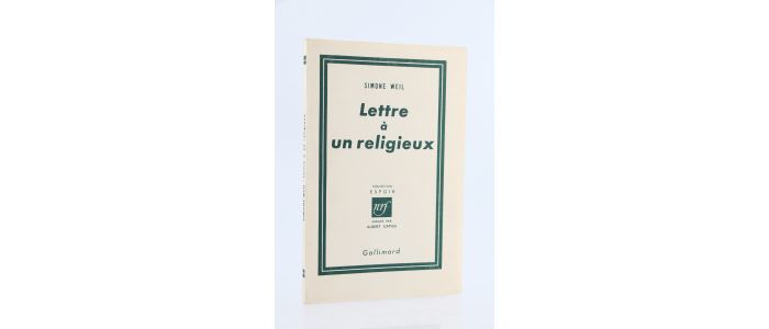 WEIL : Lettre à un Religieux - Erste Ausgabe - Edition-Originale.com