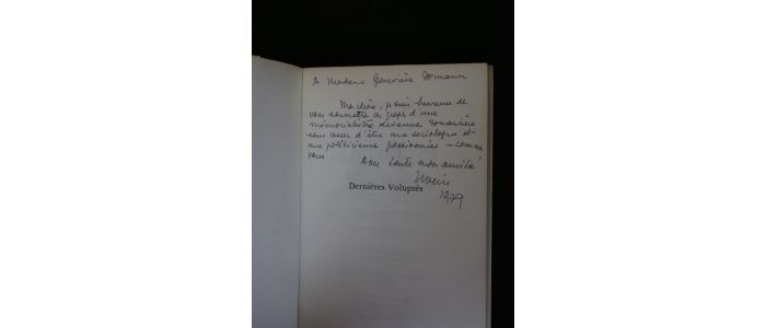 WEISS : Dernières voluptés - Autographe, Edition Originale - Edition-Originale.com