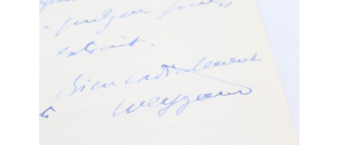 WEYGAND : Lettre autographe datée et signée à propos de sa préface à L'empire oublié de Georges Delamare publié en 1935 chez Hachette : 