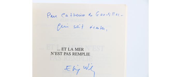 WIESEL : ... et la Mer n'est pas remplie... Mémoires 2 - Signed book, First edition - Edition-Originale.com