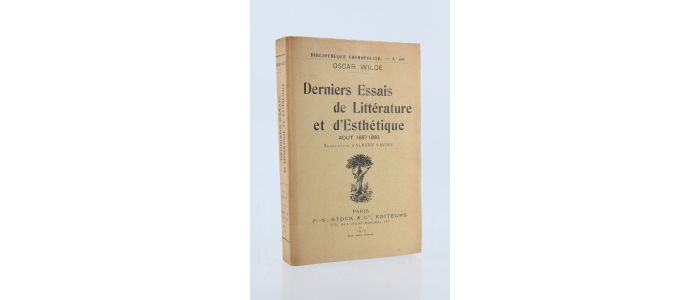 WILDE : Deniers essais de littérature et d'esthétique - Août 1887-1890 - Edition Originale - Edition-Originale.com