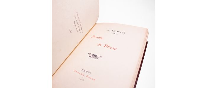 WILDE : Poems in prose - Erste Ausgabe - Edition-Originale.com