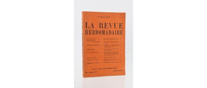 YOURCENAR : Notre-Dame-des-Hirondelles - In La revue hebdomadaire N°1 de la 46ème année - Erste Ausgabe - Edition-Originale.com