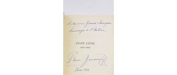YOUSSOUPOFF PRINCE : Avant l'exil 1887-1919. - En exil - Signiert, Erste Ausgabe - Edition-Originale.com