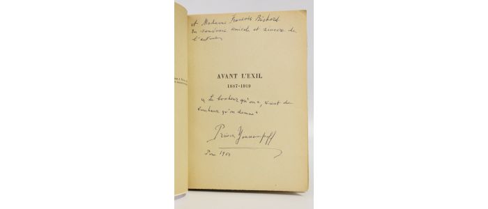 YOUSSOUPOFF PRINCE : Avant l'exil 1887-1919 - Autographe - Edition-Originale.com