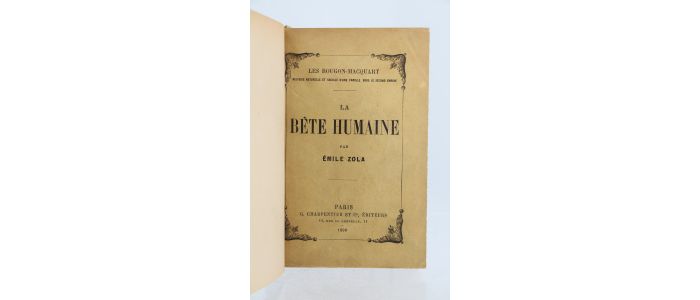 ZOLA : La Bête humaine - Prima edizione - Edition-Originale.com
