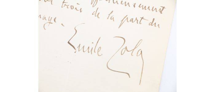 ZOLA : Lettre autographe datée et signée à propos de l'Affaire Dreyfus : 