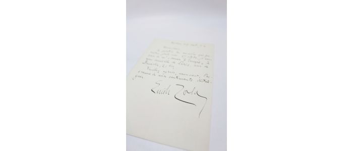 ZOLA : Lettre autographe datée, signée et adressée depuis Médan - Libro autografato, Prima edizione - Edition-Originale.com