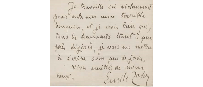 Emile Zola Autograph note signed & mounted da Emile Zola Autograph: Signed  by Author(s) Manoscritto / Collezionismo cartaceo