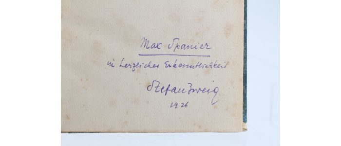 ZWEIG : Erinnerungen an Emile Verhaeren - Autographe, Edition Originale - Edition-Originale.com