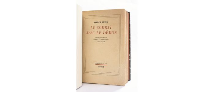 ZWEIG : Le combat avec le démon - First edition - Edition-Originale.com