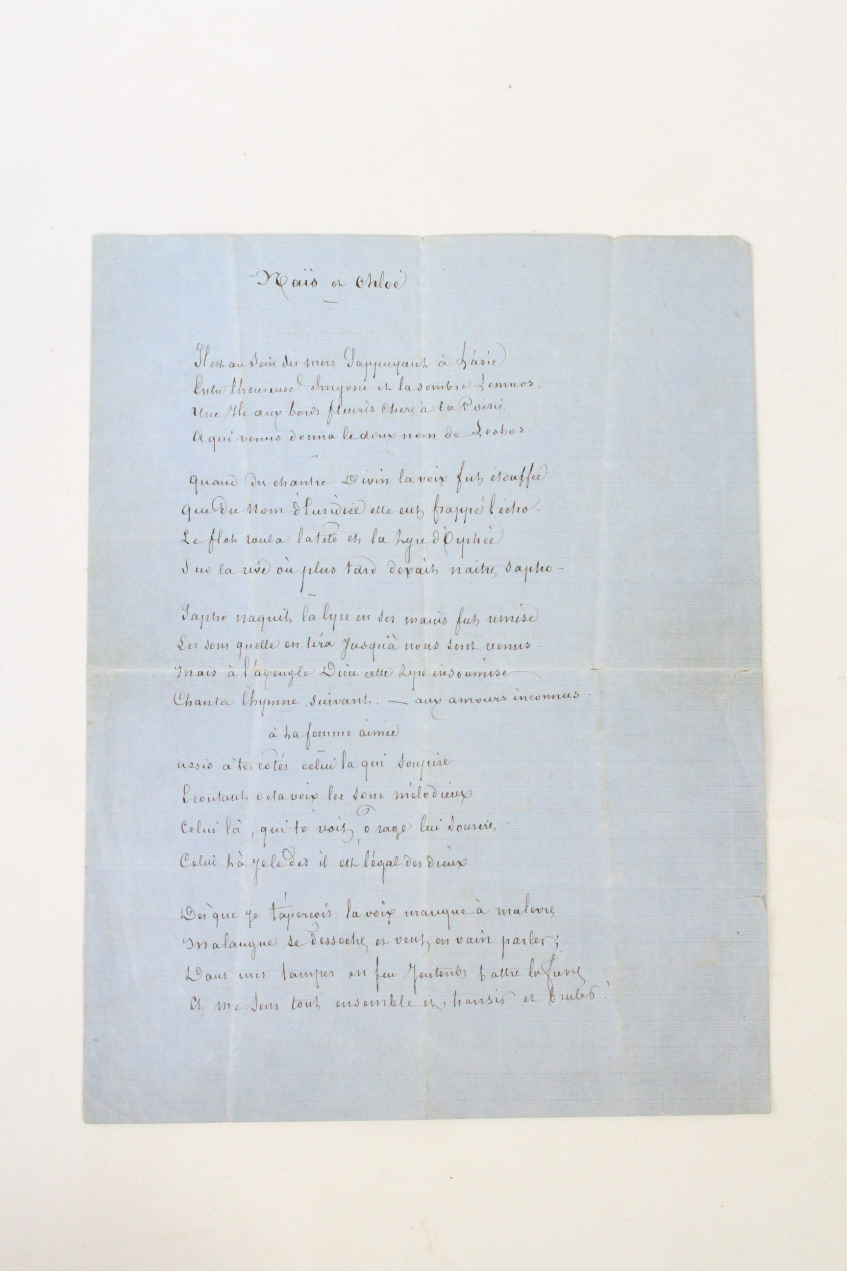 DUMAS Unpublished handwritten sapphic poem signed by Alexandre Dumas ...