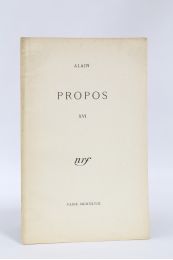 ALAIN : Propos XVI - Prima edizione - Edition-Originale.com