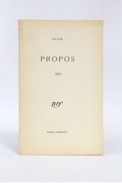 ALAIN : Propos XXX - Edition Originale - Edition-Originale.com
