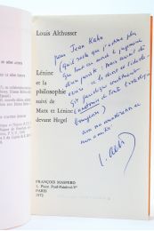 ALTHUSSER : Lénine & la philosophie suivi de Marx & Lénine devant Hegel - Autographe, Edition Originale - Edition-Originale.com