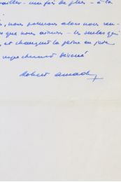 AMADOU : Lettre autographe signée de Robert Amadou à Mme Charmer-Leroy - Signiert, Erste Ausgabe - Edition-Originale.com