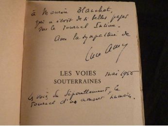 AMY : Les voies souterraines - Autographe, Edition Originale - Edition-Originale.com