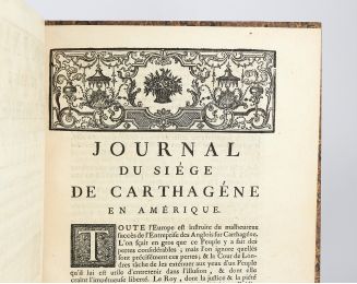 ANONYME : Journal du siège de Carthagène en Amérique - Erste Ausgabe - Edition-Originale.com