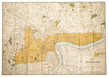 ANONYME : Map of Shanghai - Carte dépliante en couleurs  - First edition - Edition-Originale.com