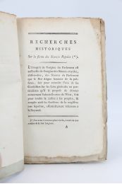 ANONYME : Recherches historiques sur la forme des séances royales - Edition Originale - Edition-Originale.com