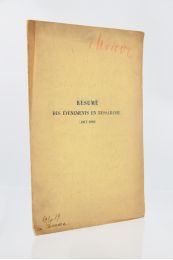 ANONYME : Résumé des évènements en Bessarabie (1917-1918) - Edition Originale - Edition-Originale.com