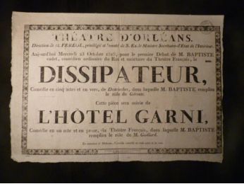 Théâtre d'Orléans. Dissipateur, suivi de L'Hôtel garni - Edition Originale - Edition-Originale.com