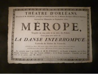 Théâtre d'Orléans. Mérope, suivi de La Danse interrompue - First edition - Edition-Originale.com