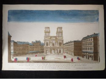 Vue d'optique - Élévation perspective du portail de l'église paroissiale de St Eustache à Paris - Erste Ausgabe - Edition-Originale.com