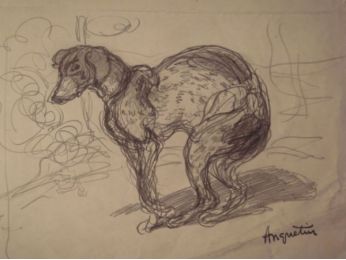 Chiens 3, et études de chiens - Crayon sur papier - Signed book, First edition - Edition-Originale.com