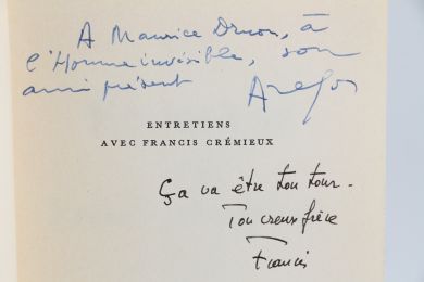 ARAGON : Entretiens avec Francis Crémieux - Signed book, First edition - Edition-Originale.com