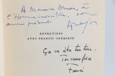 ARAGON : Entretiens avec Francis Crémieux - Autographe, Edition Originale - Edition-Originale.com