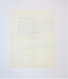 ARAGON : Lettre autographe signée de Louis Aragon à un critique sur son oeuvre: 