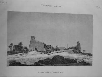 DESCRIPTION DE L'EGYPTE.  Thèbes. Karnak. Vue des propylées prise du sud. (ANTIQUITES, volume III, planche 44) - Prima edizione - Edition-Originale.com