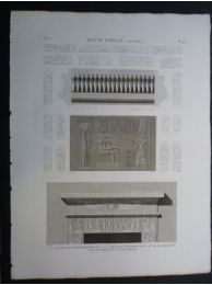 DESCRIPTION DE L'EGYPTE.  Koum Omboû (Ombos). Bas-reliefs du petit temple. Coeffures symboliques. Bas-reliefs des grottes de Selseleh. (ANTIQUITES, volume I, planche 45) - Edition Originale - Edition-Originale.com