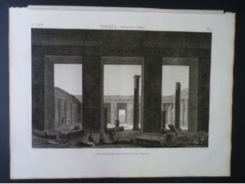 DESCRIPTION DE L'EGYPTE.  Thèbes. Medynet-Abou. Vue intérieure du péristyle du palais. (ANTIQUITES, volume II, planche 14) - First edition - Edition-Originale.com