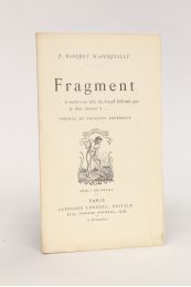 BARBEY D'AUREVILLY : Fragment à mettre en tête du Joseph Delorme que je dois donner à... - Erste Ausgabe - Edition-Originale.com