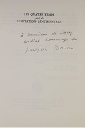 BARON : Les quatre temps suivi de L'imitation sentimentale - Autographe, Edition Originale - Edition-Originale.com